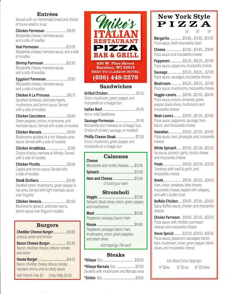 Mike's Italian Restaurant Menu image 3